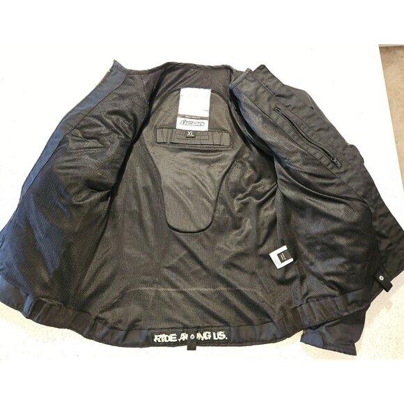 Icon Motorcycle Merc Jacket Womens XL Black Armored Padded Midweight Sturgis - Picture 5 of 16